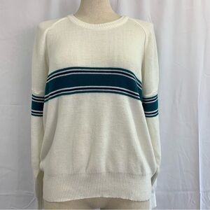 ‼️SALE‼️ 2/$25 Vintage Crew Neck Sweater with Green and Purple Stripes